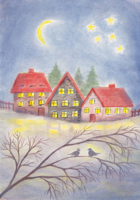006_Abendstimmung, Haeuser