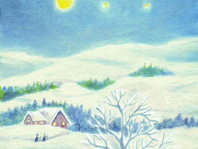 044: Winterlandschaft, nachts (II)